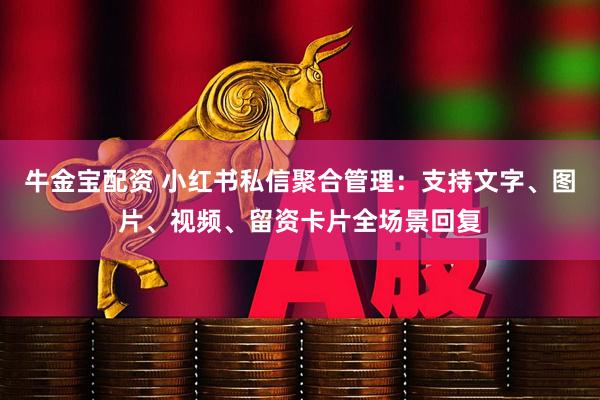 牛金宝配资 小红书私信聚合管理：支持文字、图片、视频、留资卡片全场景回复